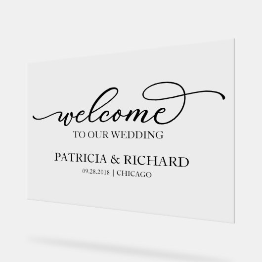 Chique Kalligrafie Welkom op ons bord (Hoek)