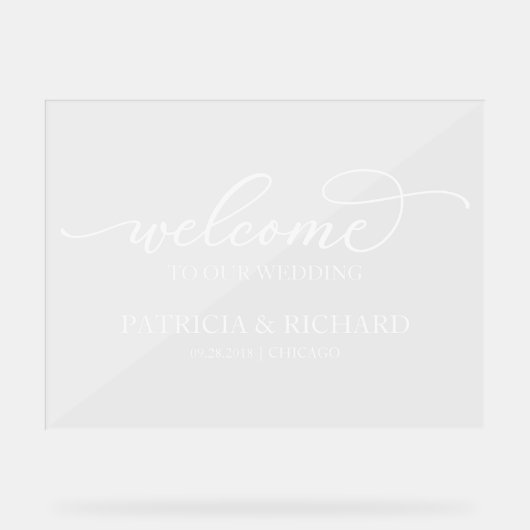 Chique Kalligrafie Welkom op ons bord (Voorkant)