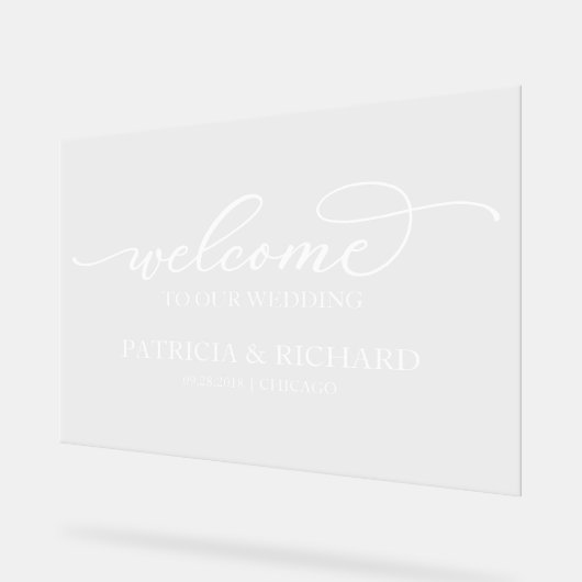 Chique Kalligrafie Welkom op ons bord (Hoek)