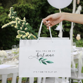 Chique kalligrafie zal je mijn beste man voorstel  groot cadeauzakje