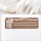 Chique Kant Mason Jar & Hout Adresetiketten Etiket (Insitu)