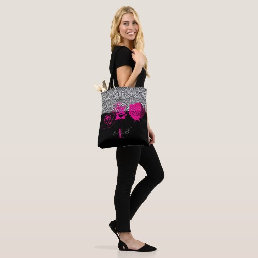Chique kant & Rozen gepersonaliseerd Tas (Op model)