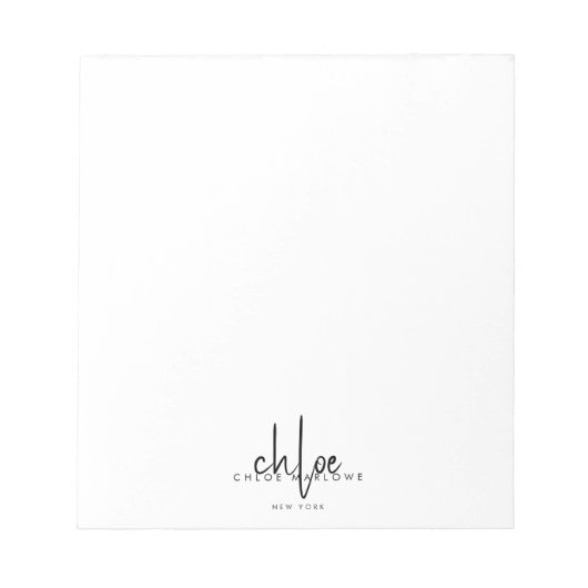 Chique Kapsalon Minimalistisch Monogram Notitieblok (Voorkant)