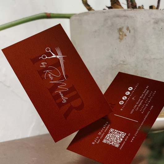 Chique Kapsalon Scharen Minimaal QR Code Visitekaartje