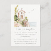 Chique Katholieke Waterverf Kerk Huwelijksreceptie Informatiekaartje (Voorkant)