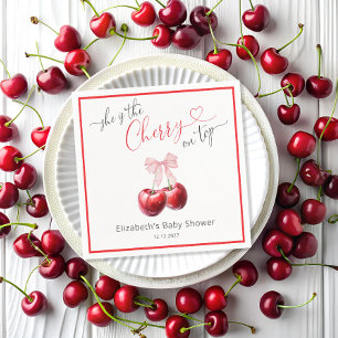 Chique Kers op de Top Coquette Baby Shower Servet