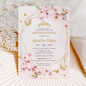 Chique kersenbloesems bloemenquinceañera zoet 16 kaart