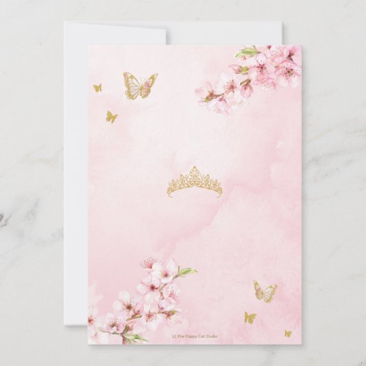 Chique kersenbloesems bloemenquinceañera zoet 16 kaart (Achterkant)