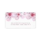 Chique kersenbloesems bruiloft etiket (Voorkant)