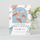 Chique Kerst "Cookies & Cocktails" Soiree Kaart (Staand voorkant)