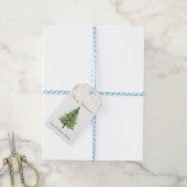 Chique kerst dennenboom, confetti cadeaulabel (Met Touw)