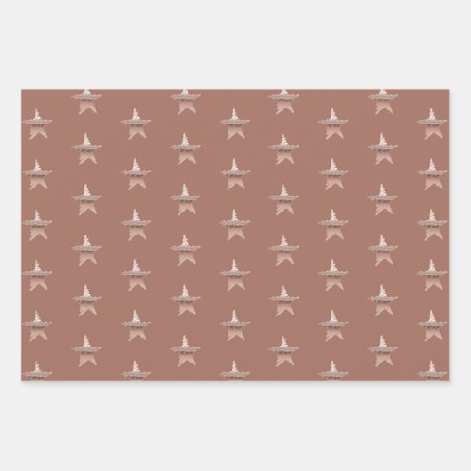 Chique Kerst metallic roos gouden ster Inpakpapier Vel (Voorkant)