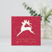 Chique Kerst Vierkant Danser op Rode Kaart (Staand voorkant)