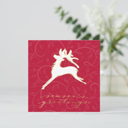 Chique Kerst Vierkant Danser op Rode Kaart (Staand voorkant)