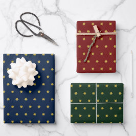 Chique Kerst Wrapping Papier Flat Sheet Set van 3 Inpakpapier Vel