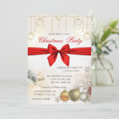 Chique kerstballen, Bow Corporate Christmas Kaart (Staand voorkant)