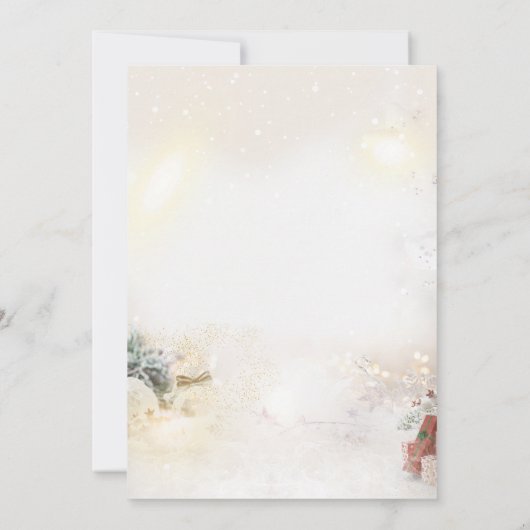 Chique kerstballen, Bow Corporate Christmas Kaart (Achterkant)