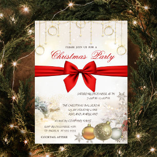 Chique kerstballen, Bow Corporate Christmas Kaart