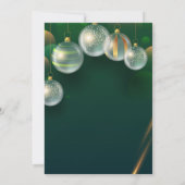 Chique Kerstballen Groene Kerstfeest Kaart (Achterkant)