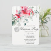 Chique Kerstballen, Poinsettia Kerstfeest Kaart (Staand voorkant)