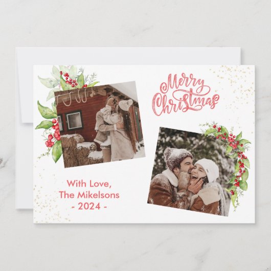 Chique Kerstbessen Prettig Kerstfeest 2 Foto Vakan Feestdagenkaart (Voorkant)