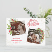 Chique Kerstbessen Prettig Kerstfeest 2 Foto Vakan Feestdagenkaart (Staand voorkant)