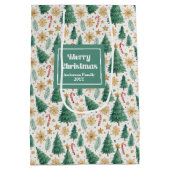 Chique kerstbomen cadeautas met aangepaste kerstla (Achterkant)