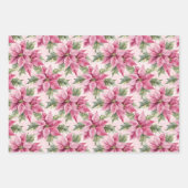 Chique kerstbomen Plaid Roze Bloemen Inpakpapier Vel (Voorkant 3)