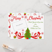 Chique Kerstboom Bedankkaart Houder Kaart (Voorkant / Achterkant in situ)
