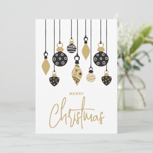 Chique kerstboom Ornamenten Feestdagenkaart (Staand voorkant)