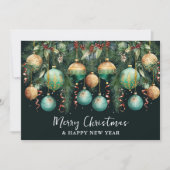Chique kerstboomornamenten feestdagenkaart (Voorkant)