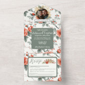 Chique kerstbruiloft all in one uitnodiging (Binnen)