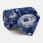 Chique Kerstcadeau voor vader Ranunculus-bloem Stropdas (Opgerold)