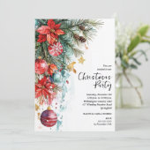 Chique Kerstfeest met Poinsettia Kaart (Staand voorkant)