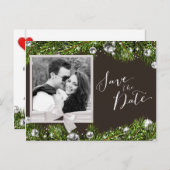 Chique kerstfoto Bewaar de datum Aankondigingskaart (Voorkant / Achterkant)