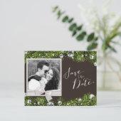 Chique kerstfoto Bewaar de datum Aankondigingskaart (Staand voorkant)