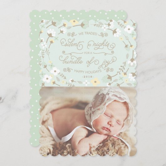 Chique kerstkaart eerste kerstfeest stil kerstfees (Voorkant / Achterkant)