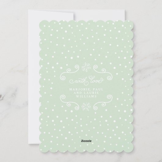 Chique kerstkaart eerste kerstfeest stil kerstfees (Achterkant)