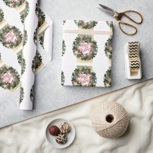 Chique kerstkrans Inpakpapier (Crafts)