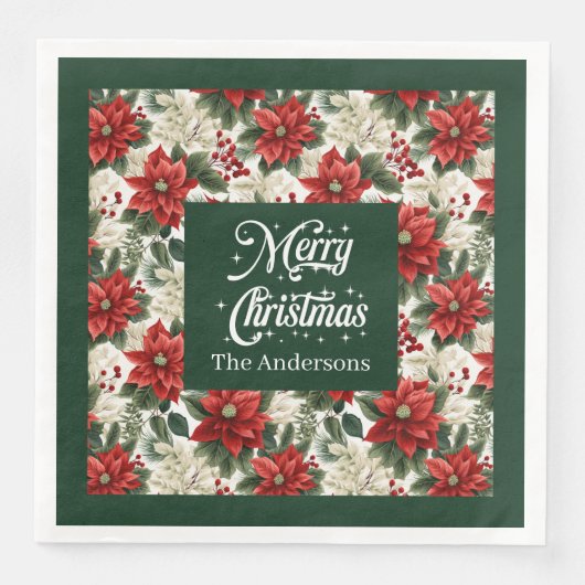 Chique Kerstkrans Servetten Persoonlijke Cadeau (Voorkant)