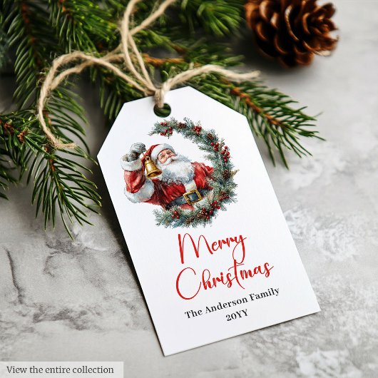 Chique Kerstman Trendy Bewerkbare Kerst Sfeervol Cadeaulabel