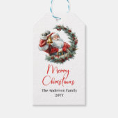 Chique Kerstman Trendy Bewerkbare Kerst Sfeervol Cadeaulabel (Voorkant)