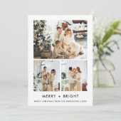 Chique Kerstmis en Helder Kerst Minimalistisch Fot Feestdagenkaart (Staand voorkant)