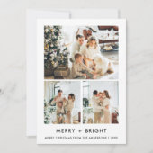 Chique Kerstmis en Helder Kerst Minimalistische Fo Feestdagenkaart (Voorkant)