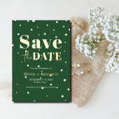 Chique Kerstmis Groen Elegant Bruiloft Save The Da Folie Uitnodiging