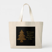 Chique Kerstmis Luipaard Boom Design Grote Tote Bag (Achterkant)