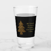 Chique Kerstmis Luipaard Boom Ontwerp Glas (Achterkant)