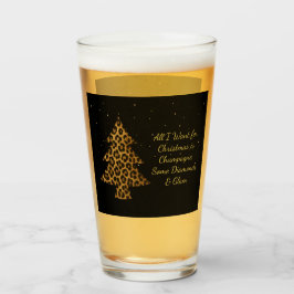 Chique Kerstmis Luipaard Boom Ontwerp Glas