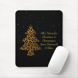 Chique Kerstmis Luipaard Boom Ontwerp Muismat