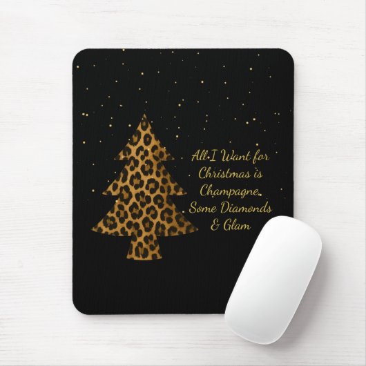 Chique Kerstmis Luipaard Boom Ontwerp Muismat (Met muis)